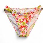 Shade & Shore NWOT M Multi Floral Print Pink Green Red Cheeky Low Rise Bikini Photo 2