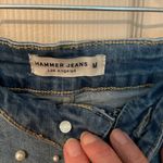 Hammer Jeans  light wash distressed denim mini skirt with pearls. Photo 4