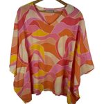 Kim Gravel Belle Abstract Woven Poncho Top Medium V Photo 0