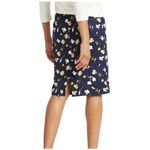 Boden Martha Wildflower Navy Pencil Skirt Stretch Floral Lined Women Size 8L Blue Photo 1