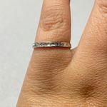 10K White Gold Round Diamond Wedding Anniversary Stackable Band Ring Size 7.25 Silver Photo 6