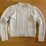 Rebecca Minkoff Rebecca Minkhoff Cream Chunky Knit Fisherman Crewneck Sweater Photo 3