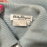 Salvatore Ferragamo  | vintage light blue cashmere collared cardigan sweater S Photo 3