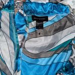 Ashley Stewart  blue and white halter dress with silver chain detail Photo 3