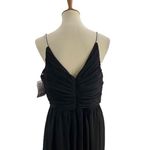 Jenny Packham Black Evening Dress Size 14 Rhinestone Straps Pleated V Neck‎ New Photo 4