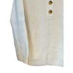 Blair Sweater Womens Size M White Chunky Knit V Neck Quarter Button Long Sleeve Photo 3