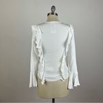 Free People  White Ruffle Long Sleeve Top Photo 6