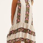 Free People Melanie tan floral beaded mini sleeveless dress size S Photo 0
