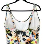 Old Navy  One Piece Swimsuit Size XL Scoop Neck High Leg Tropical Floral Print Photo 5