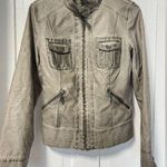 Max jeans NWT  full zip moto style faux leather jacket size medium  (Flaw) Photo 0