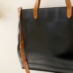 Madewell | Zip Top Medium Transport Tote Black Brown Leather Shoulder Crossbody Photo 3
