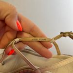 Brian Atwood Embellished Thong Sandals Size 6.5 Beige Leather Dress Shoes Tan Photo 2