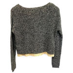 Kimchi Blue for Anthropologie Black Ribbed Knit Lace Trim Sweater Size Small Photo 1