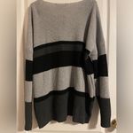 Davi & Dani NWT  Plus Gray and Black Striped Cardigan Sweater Size 1X Photo 4