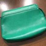 Green Faux Leather Vintage Clutch Handbag Purse Photo 0