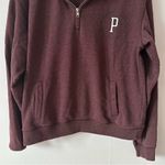 PINK - Victoria's Secret Victoria’s Secret women’s PINK maroon quarter-zip graphic deep red logo size M Photo 3
