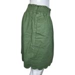J. Crew Skirt Womens 10 Green Scalloped Cotton Linen Skirt Basic Casual Neutral Photo 1