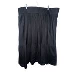 Torrid Midi Poplin Tiered Skirt Black Lined Pockets Stretch Waist Size 3β 3X New Photo 2