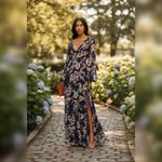 NICHOLAS Garden Rose Maxi Dress Navy Blue Size 2 NWT Photo 11