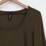 American Giant Women's Luxe Rib Square Neck Long Sleeve Size M Green Size M Photo 3