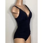 Tommy Bahama New.  black shirred swimsuit with tummy control. Siz Photo 7