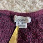 Garage Burgundy Cropped Boxy Drop Shoulder Lightweight Sweater M/L Medium Large Photo 3