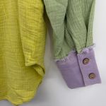 easel  Oversize Button Front Womens Top Sz S Lagenlook Colorblock Pastel Boho New Photo 6