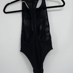 LF THE BRAND BLACK WITH WHITE LOGO MESH RACER BACK BODYSUIT SIZE XS Photo 1