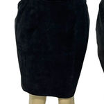 Yucantan Bay‎ 90s Vintage Suede Leather Pencil Skirt Knee Length Black Size 8 Black Photo 0