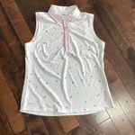 Lady Hagen  Sleeveless Golf Polo shirt White Fruit print Size M NWT Tennis Active Photo 1