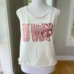 PINK - Victoria's Secret PINK UW Madison Badgers Cropped Backless Foil Print Graphic Tank Top Sz Large Photo 9