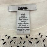 Bar III White Eyelet Lace Sleeveless Top Blouse Size Large Photo 7