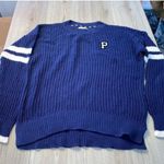 PINK - Victoria's Secret Victoria's Secret pink Navy Blue Knit Sweatshirt crewneck sweater Photo 0