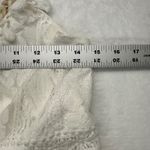 Cupshe  White Lace Dress PomPom Tie V Neck Sleeveless‎ Summer Beach Size L Photo 3