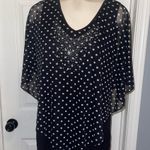 Black and White Polka Dot Sheer Top blouse y2k size medium Photo 0