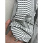 Ming Wang  Women's Shirt Size XL Black White  Stripe Ruched Sleeve Office Career Photo 3