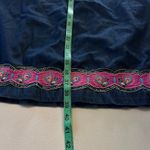 Go Softly Patio Embroidered Peacock Floral Denim Dress Size S Cotton Grandmacore Blue Photo 8