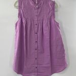 Free People  Annie Butterfly Bush Purple Pintuck Pleated Tunic Top Sz Small NWOT Photo 1