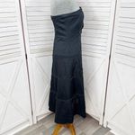 Anthropologie  Odille Bow Detail Tiered Strapless Midi Dress Black 10 Whimsygoth Photo 2