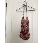 Victoria's Secret Women's Floral Print Swim Halter Top with Tie Neck Size Large Photo 5