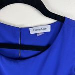 Calvin Klein Chiffon Tank Top Blue Small Tiered Work Profession Business Casual Photo 1
