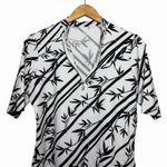 Tail Womens Golf Polo Top Size M Bamboo Stripe Black White Quarter Zip Stretch Size M Photo 5