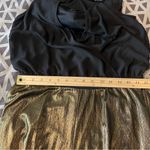 Ny Collection Black & Metallic Gold Layered Blouson Belted Wide Leg Jumpsuit M Photo 13