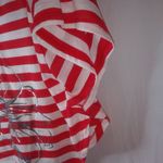 Derek Heart  Red White Stripe Crop Hoodie Top L Photo 2
