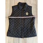 Ralph Lauren Lauren  Puffer Vest Womens Medium Black Snap Quilt Crest Logo Photo 7