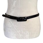 Ralph Lauren Lauren shiny black leather belt women's size medium Photo 0