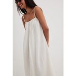 NA-KD NWT Soft Cotton Tie Back Midi Dress Size XL Ivory Gauzy Oversize Lagenlook Photo 1