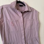 Miou Muse Button Front cotton Utility Jumpsuit SZ M Pink Size M Photo 8