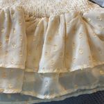 Lulus  gold shimmer dot ruffle mini dress NWT size small‎ Photo 8