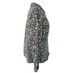 Chico's  Abstract Geometric Print Button Up Black Jacket Lrg 2 Business Casual Photo 3